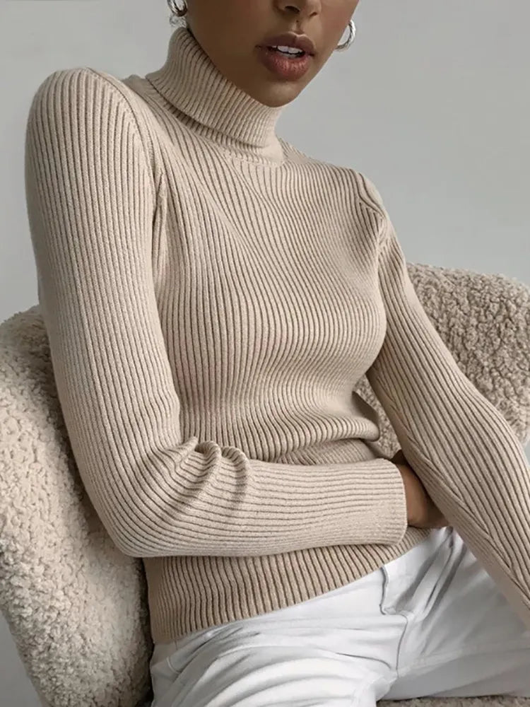 pull à col roulé pour femme