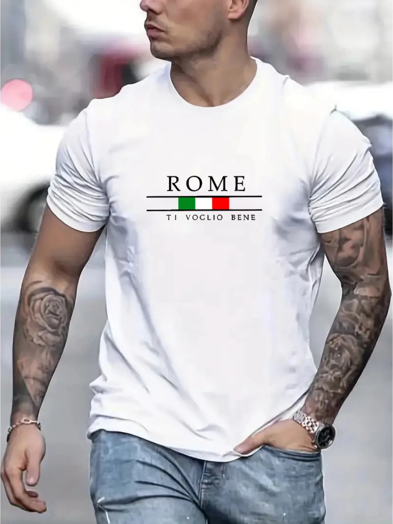 T-shirt, manches courtes, col rond, homme, décontracté, 100% coton,