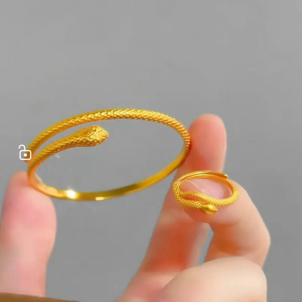 Bracelet en forme de serpent, en or pur, or 24 carats,  pour femme, bracelet réglable, à la mode,