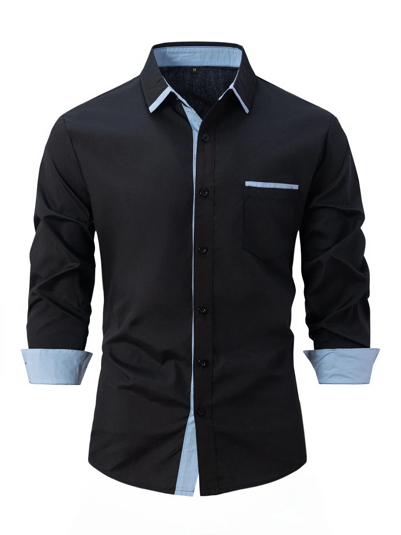 Chemise d'affaires à manches longues pour homme,