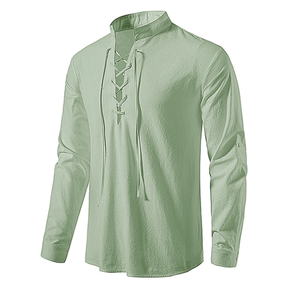 chemise en coton et lin pour homme