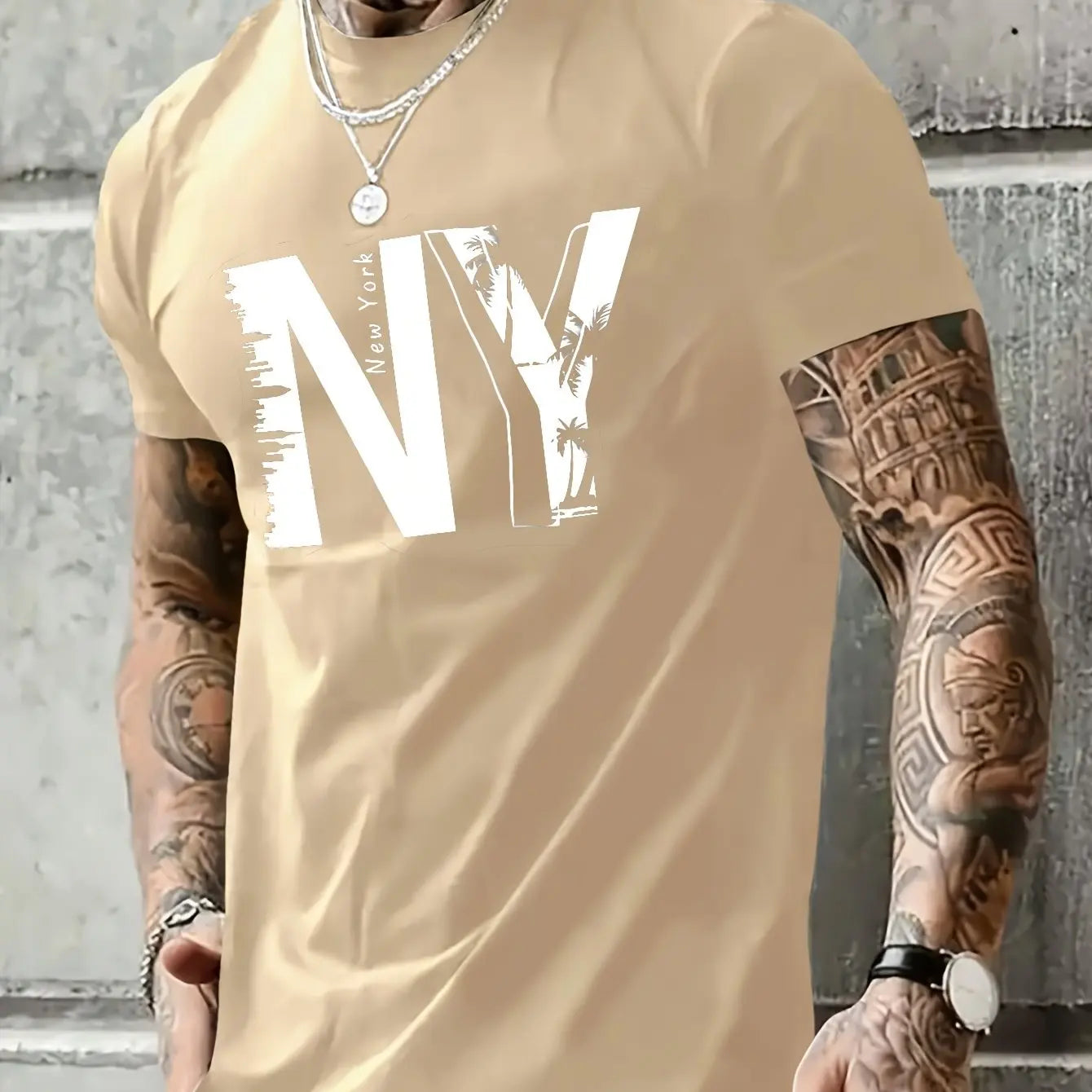 T-shirt à Manches Courtes et Col Rond pour Homme, Vêtement Décontracté, Ample, en Coton Pur,
