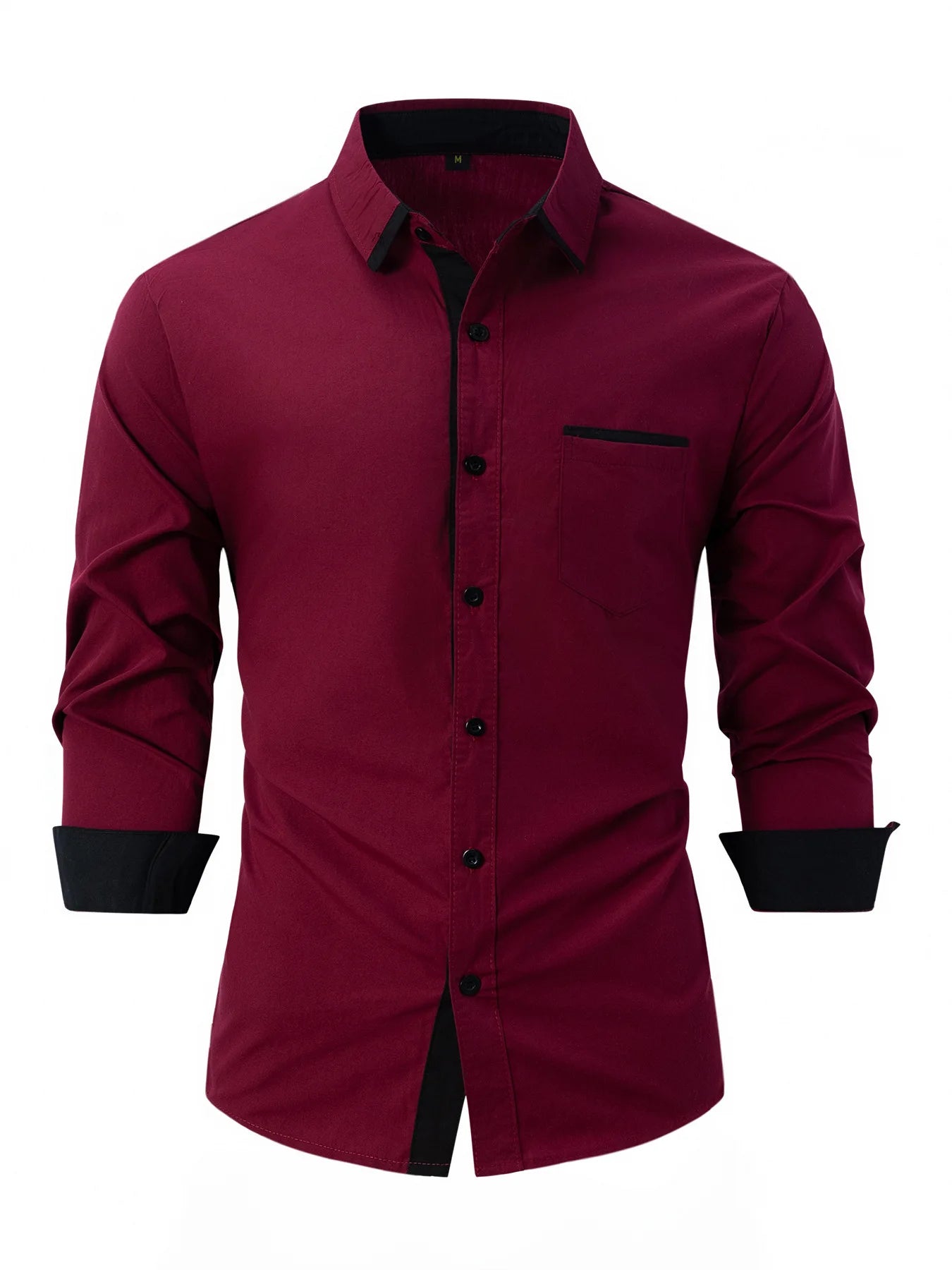Chemise d'affaires à manches longues pour homme,