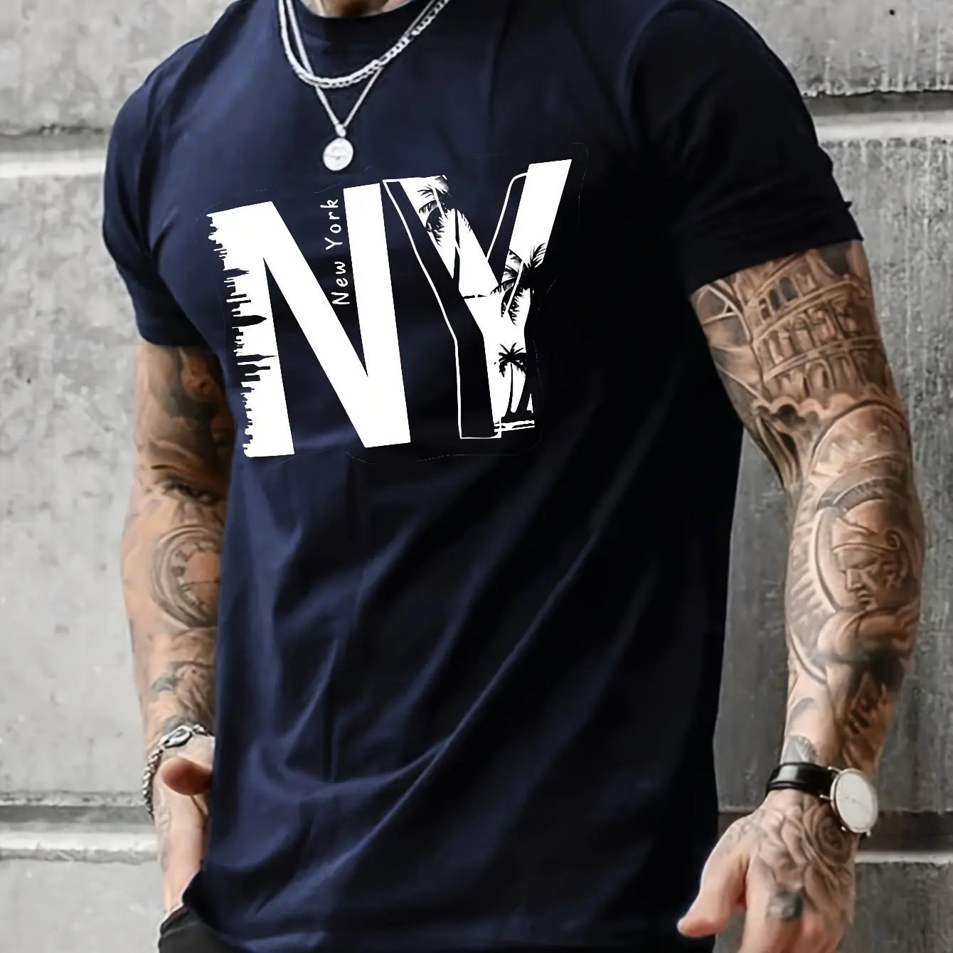 T-shirt à Manches Courtes et Col Rond pour Homme, Vêtement Décontracté, Ample, en Coton Pur,
