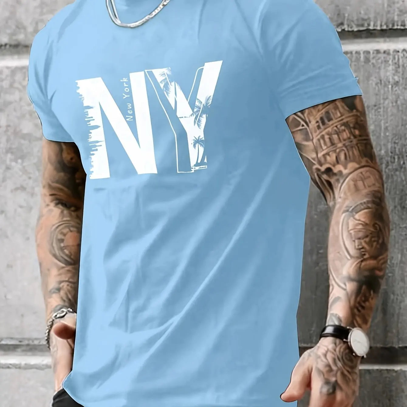 T-shirt à Manches Courtes et Col Rond pour Homme, Vêtement Décontracté, Ample, en Coton Pur,