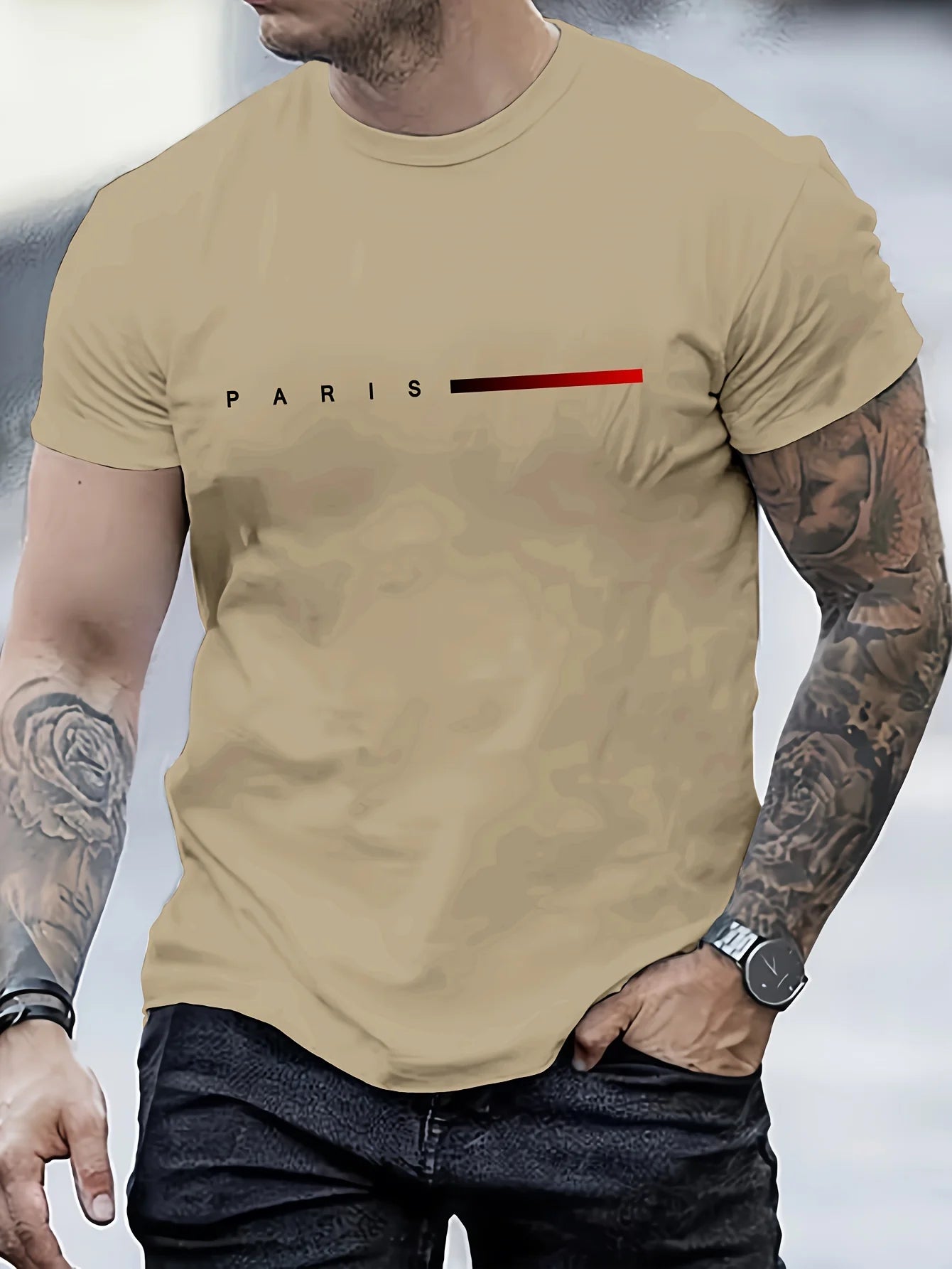 T-shirt ample à manches courtes et col rond pour homme, haut décontracté, 100% coton