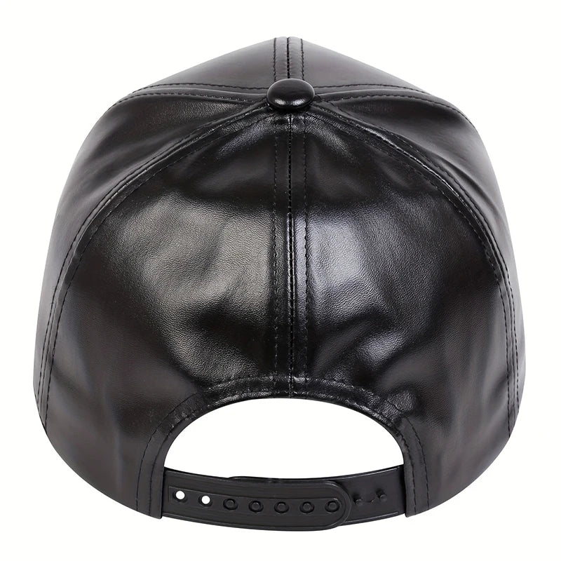 casquette de baseball en cuir PU pour homme et femme, solide, automne,  hiver, hip hop, snapback