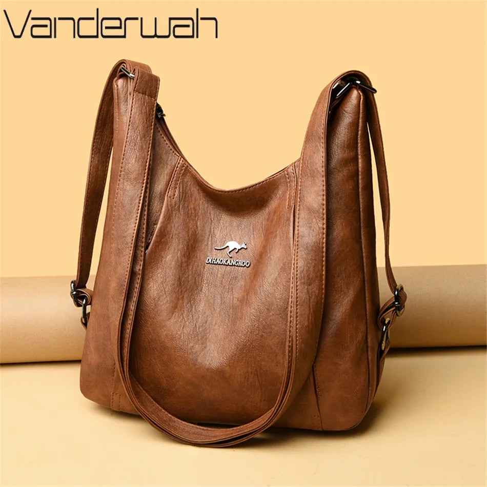 a-sac à main de luxe en cuir de haute qualité pour femme, sac à bandoulière multifonction, sac à dos de voyage