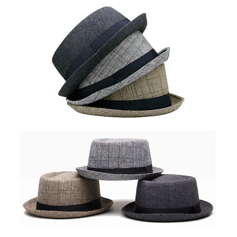Chapeau haut de Protection solaire, en coton, pour homme, chapeau de Jazz, Simple et rétro,