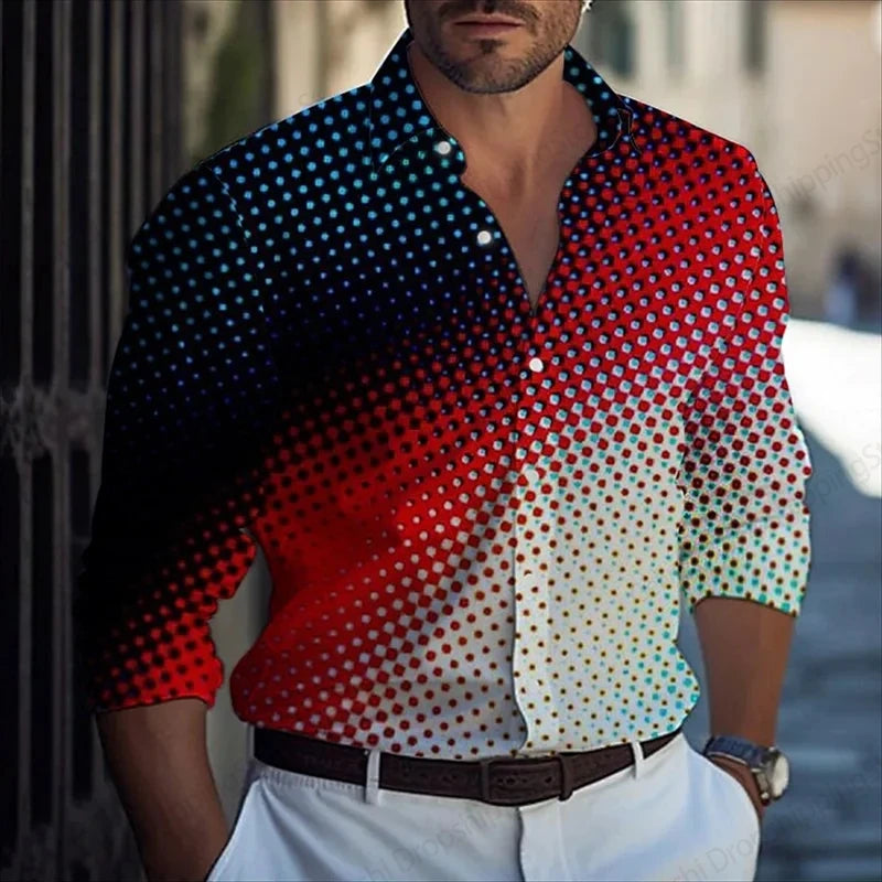 chemise pour homme d'affaires, chemises de bureau à manches longues, chemise hawaïenne homme, mode décontracté, boutonné, rayé,