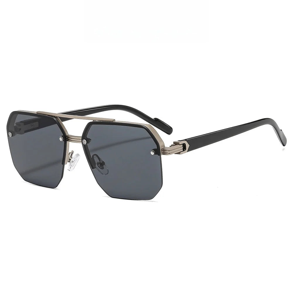 a-lunettes de soleil rétro carrées pour homme et femme, monture métallique de luxe, tendance, UV400,