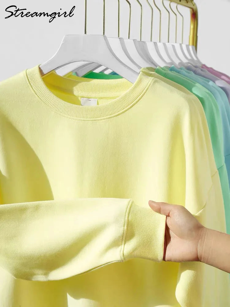 sweat-shirt basique en coton pour femme