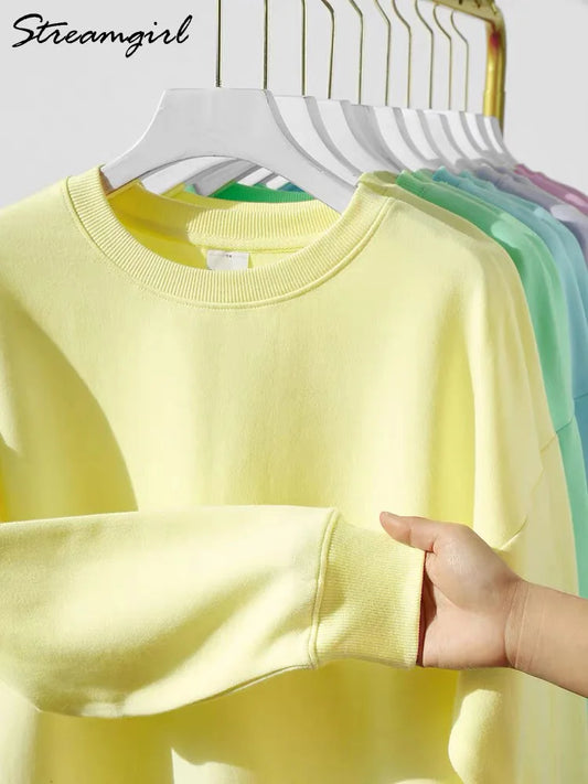 sweat-shirt basique en coton pour femme
