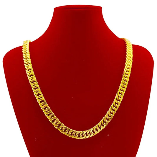 collier en or 18 carats pour homme et femme, chaîne plate, simple et élégante, longueur dominatrice, 60 cm,