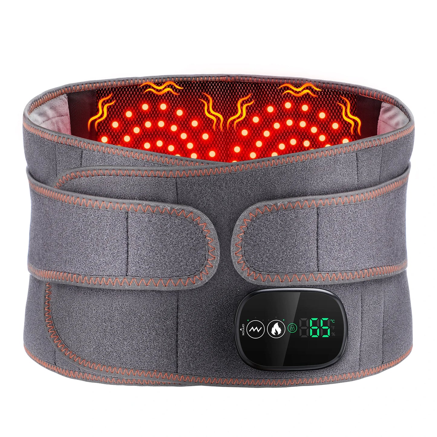 Ceinture de massage chauffante à la lumière rouge, compresse chaude sans fil, vibration du do