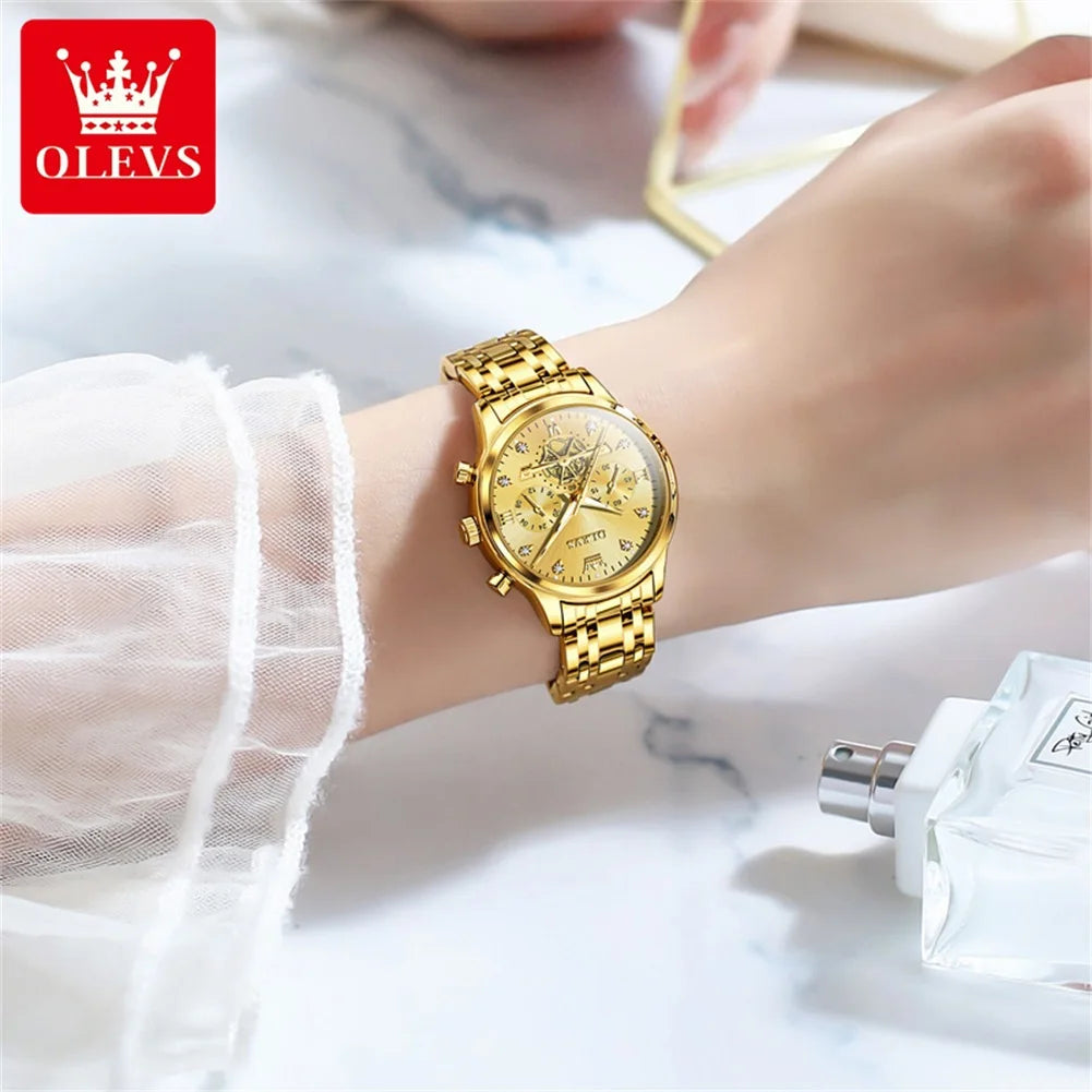 montre à quartz avec module de volant d'inertie pour femme