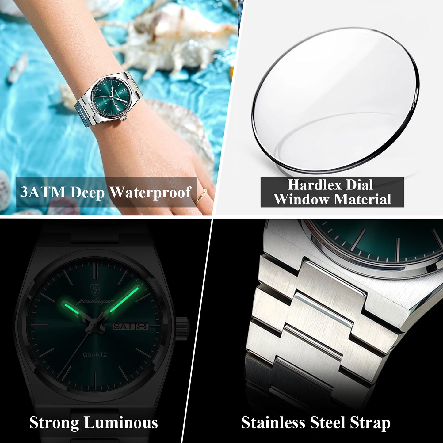 montre de luxe, à quartz,  pour femme