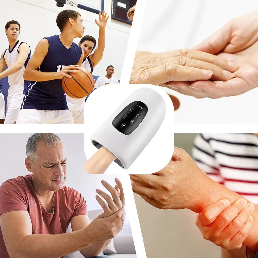 masseur électrique sans fil avec compression d'air, 3 niveaux de Chaleur, masseur des paumes et des doigts de la main