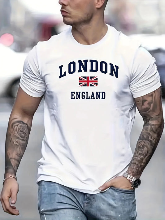 T-shirt à Manches Courtes et Col Rond pour Homme, Haut Décontracté en Coton Pur,