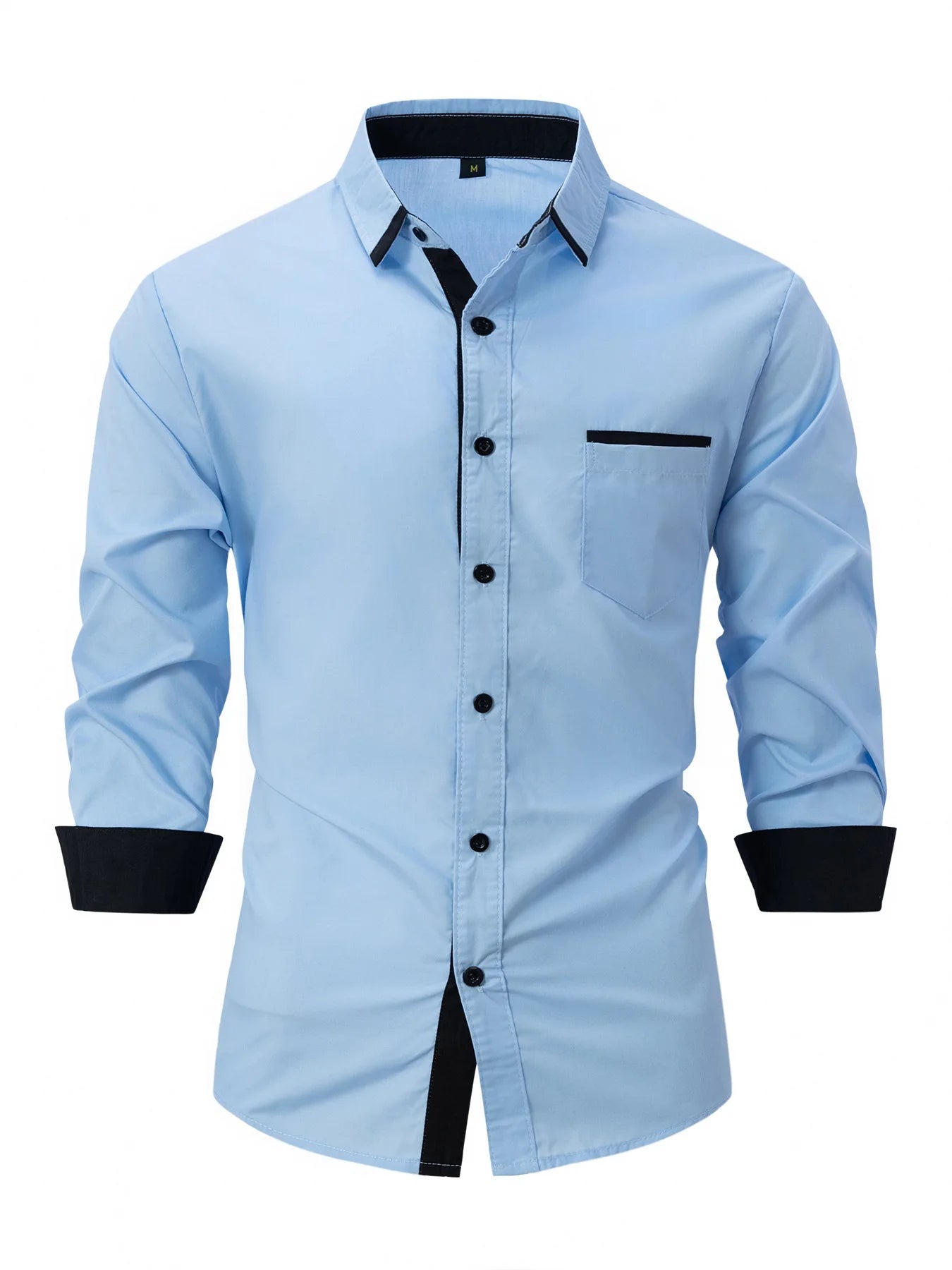 Chemise d'affaires à manches longues pour homme,