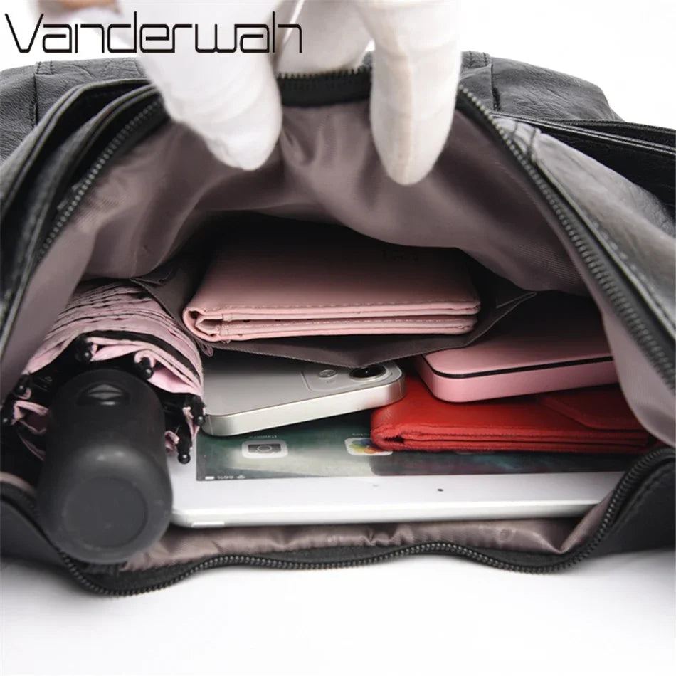 a-sac à main de luxe en cuir de haute qualité pour femme, sac à bandoulière multifonction, sac à dos de voyage