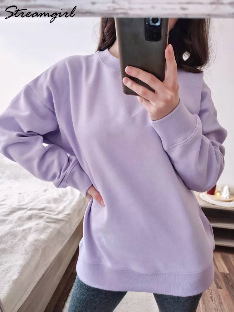 sweat-shirt basique en coton pour femme
