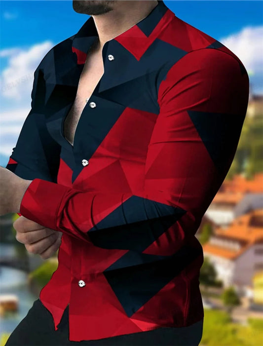 chemise hawaïenne à manches longues pour homme, chemise décontractée, à la mode,