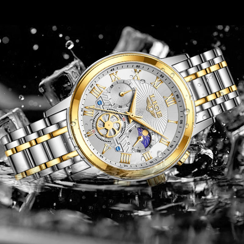 montre-bracelet étanche en acier pour femme