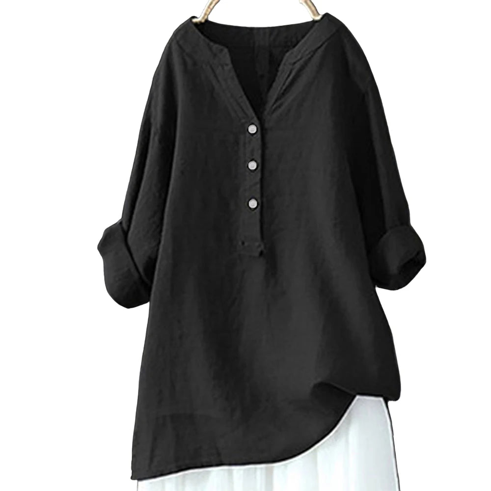 a-haut de  grande taille pour femme,  été,  3/4 manches,  vêtement coréen surdimensionné, chemise femme