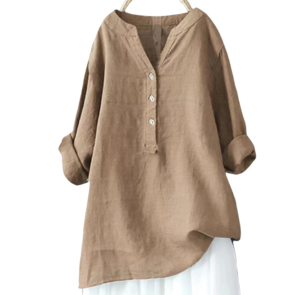 a-haut de  grande taille pour femme,  été,  3/4 manches,  vêtement coréen surdimensionné, chemise femme