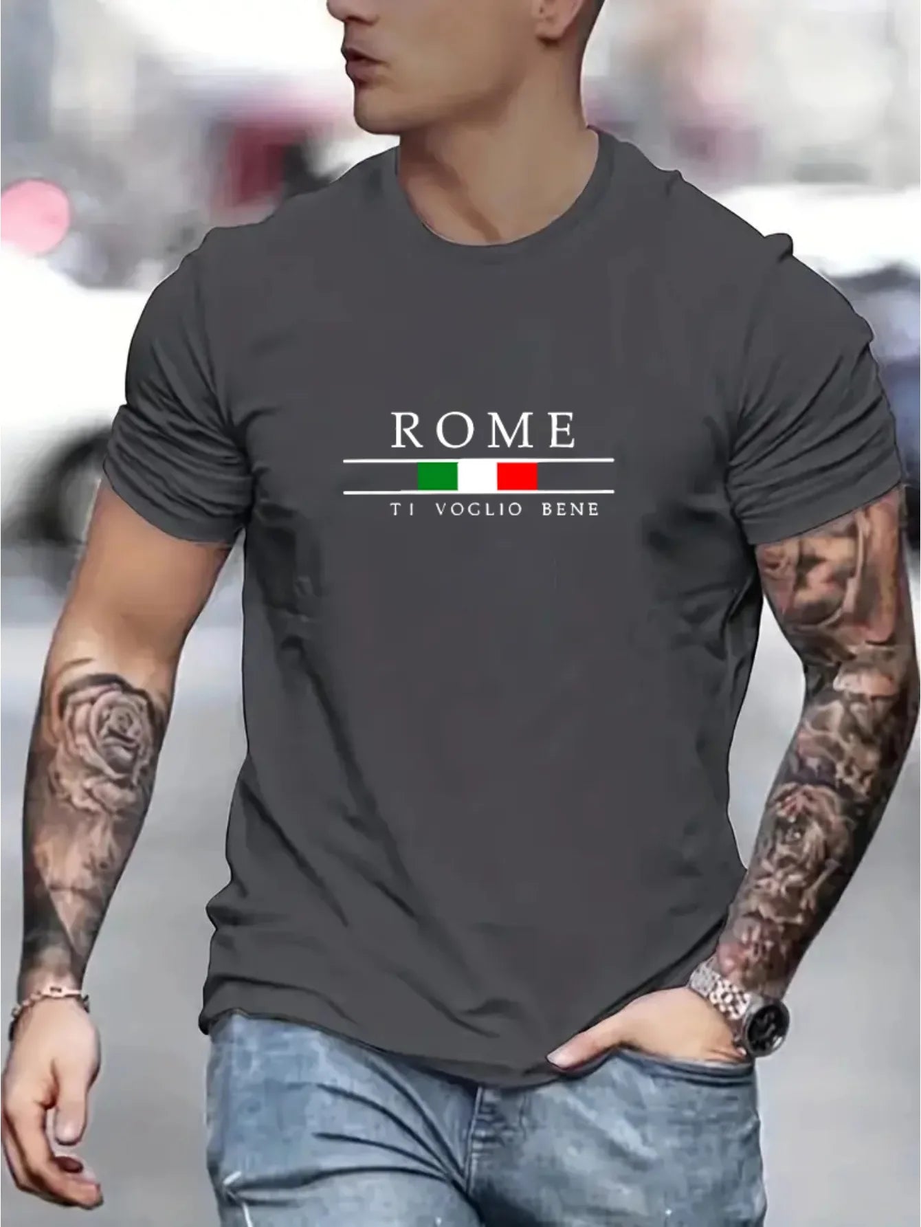 T-shirt, manches courtes, col rond, homme, décontracté, 100% coton,