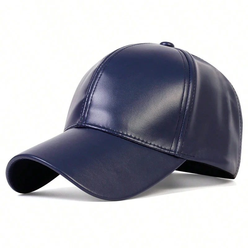 casquette de baseball en cuir PU pour homme et femme, solide, automne,  hiver, hip hop, snapback