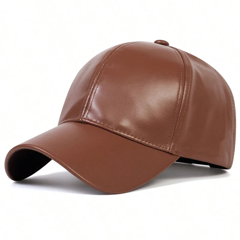 casquette de baseball en cuir PU pour homme et femme, solide, automne,  hiver, hip hop, snapback
