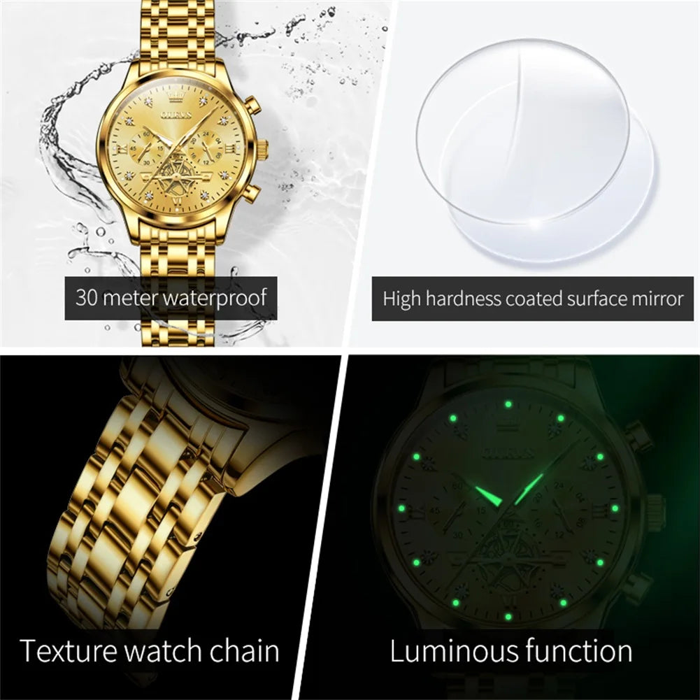 montre à quartz avec module de volant d'inertie pour femme