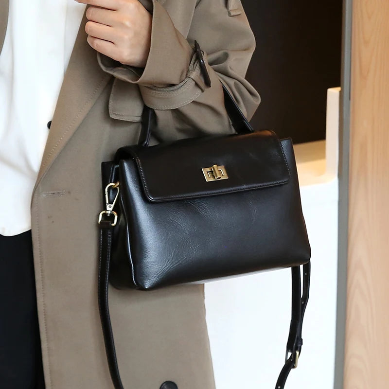 Sac fourre-tout en cuir de vache véritable pour femme, sac à main en cuir de vache naturel