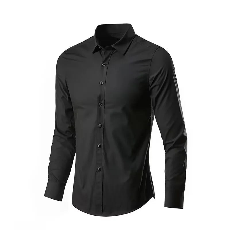 Chemise élastique, slim,  à manches longues pour homme, confortable, respirant, affaires, mode,