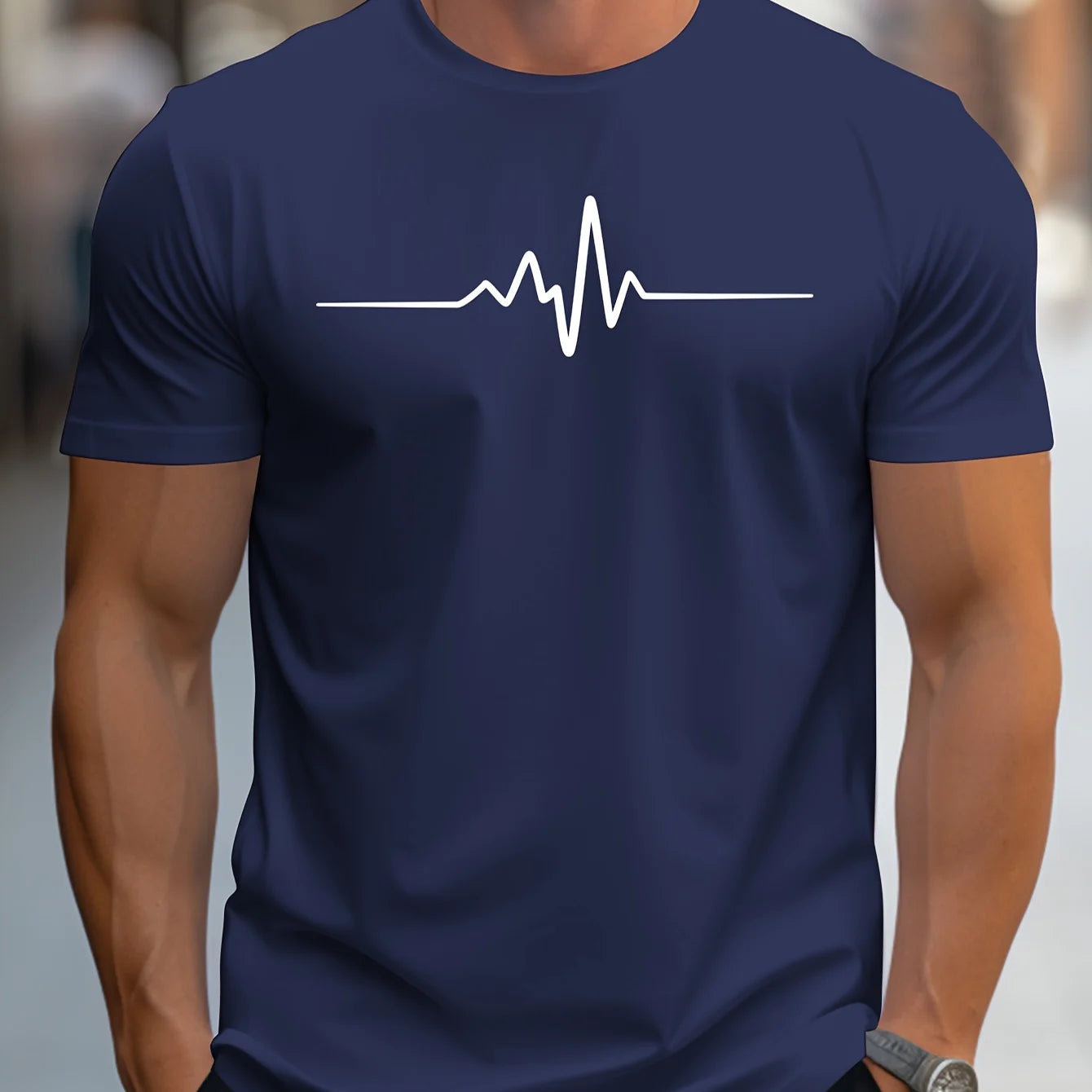T-shirt manches courtes, col rond, homme, 100% coton, taille ample, motif créatif imprimé, coupe cintrée, sport, décontracté,