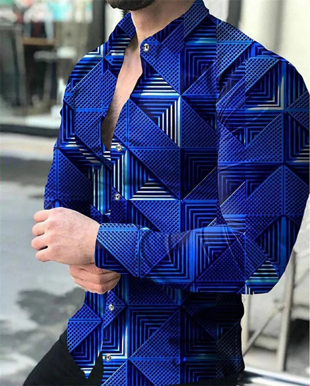 chemise hawaïenne à manches longues pour homme, chemise décontractée, à la mode,