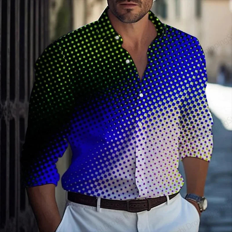 chemise pour homme d'affaires, chemises de bureau à manches longues, chemise hawaïenne homme, mode décontracté, boutonné, rayé,
