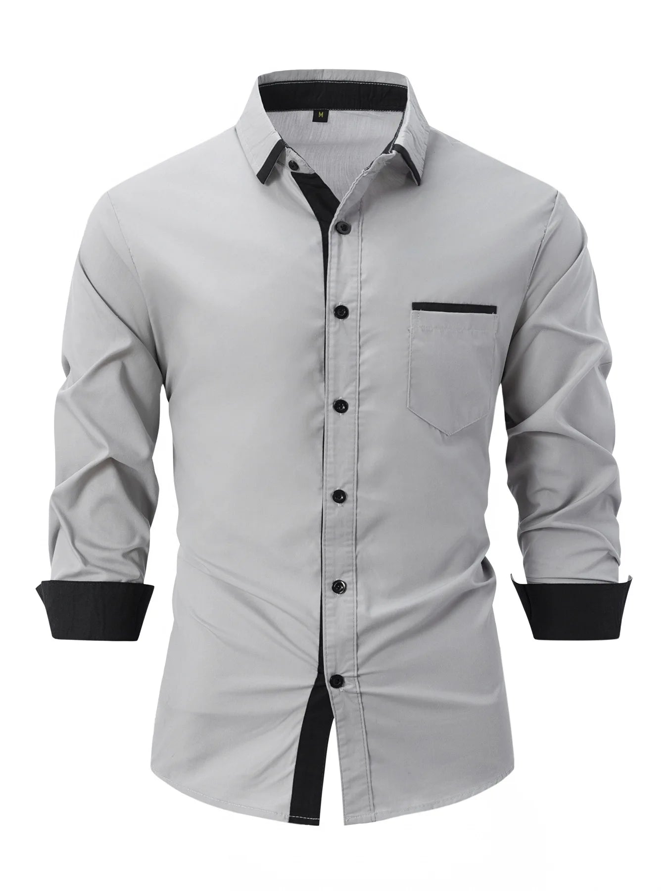 Chemise d'affaires à manches longues pour homme,
