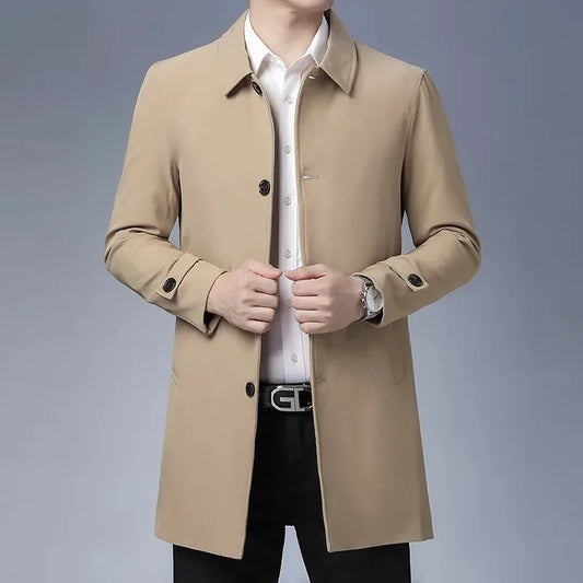 Veste longue d'affaires décontractée pour homme