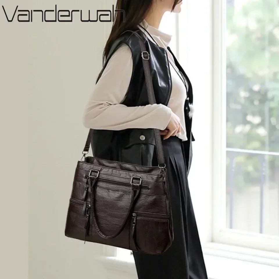 Sac à main élégant pour femme, sac à poignée supérieure en cuir de bonne qualité, sac à bandoulière