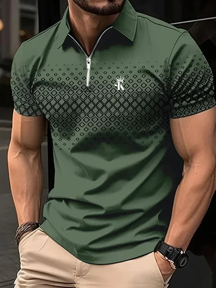 Polo de golf à manches courtes pour homme, polyester, micro-élastique, décontracté, été,