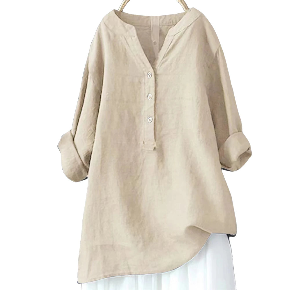 a-haut de  grande taille pour femme,  été,  3/4 manches,  vêtement coréen surdimensionné, chemise femme