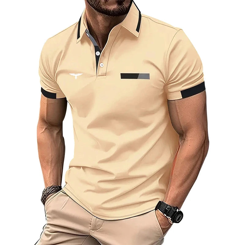 Polo à manches courtes pour homme, 100% polyester, impression numérique 3D, affaires, décontracté,