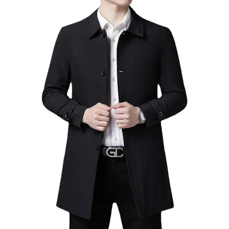 Veste longue d'affaires décontractée pour homme