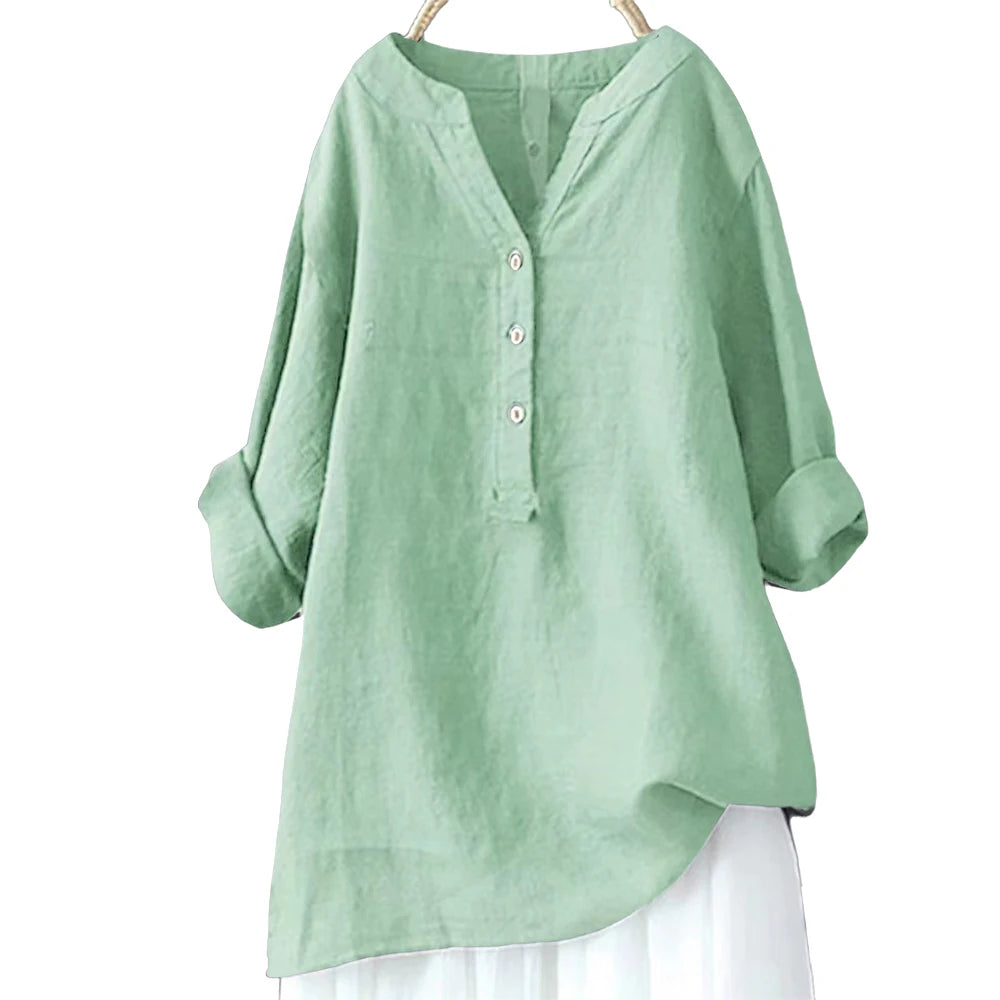 a-haut de  grande taille pour femme,  été,  3/4 manches,  vêtement coréen surdimensionné, chemise femme