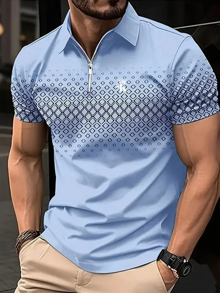 Polo de golf à manches courtes pour homme, polyester, micro-élastique, décontracté, été,