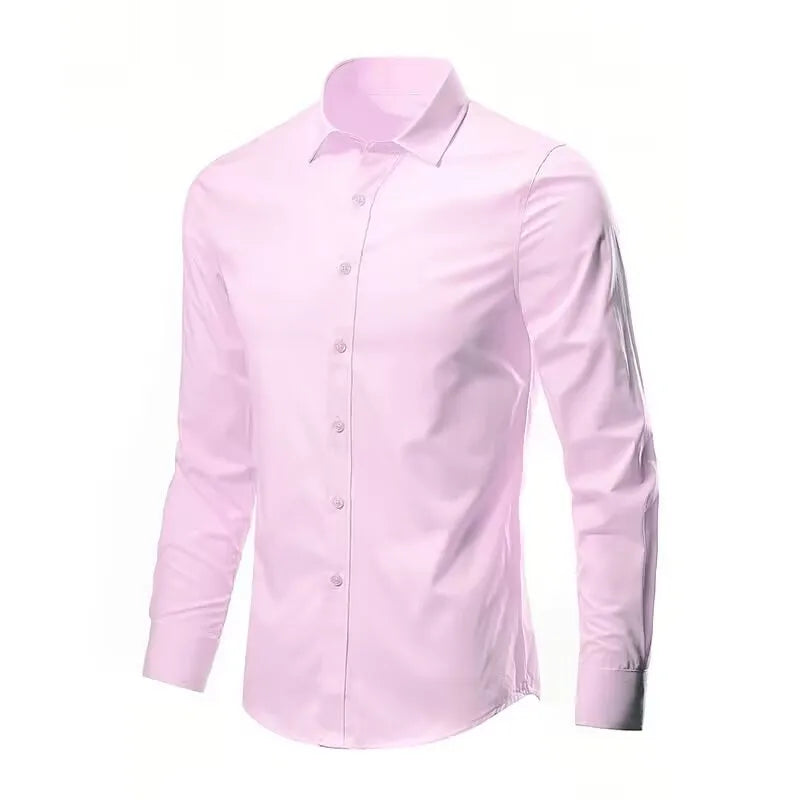 Chemise élastique, slim,  à manches longues pour homme, confortable, respirant, affaires, mode,
