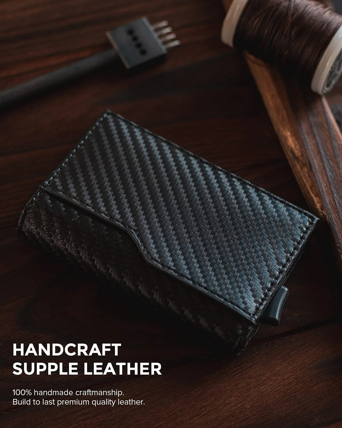 Porte-cartes de crédit en cuir avec double fenêtre d'identification,
